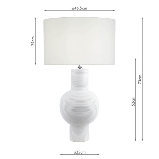 Där Lighting Kiara Table Lamp White Ceramic With Shade