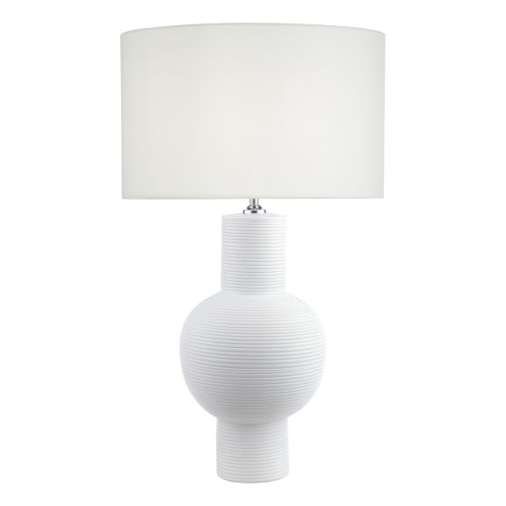 där lighting Kiara Table Lamp White Ceramic With Shade