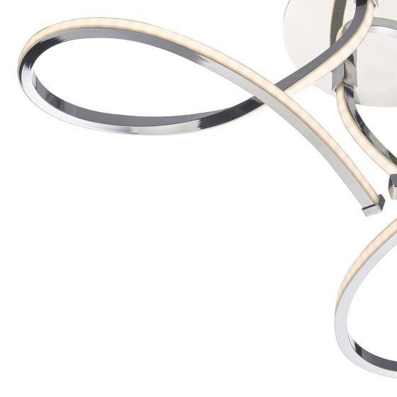 Där Lighting Killian 3 Light Semi Flush Polished Chrome LED