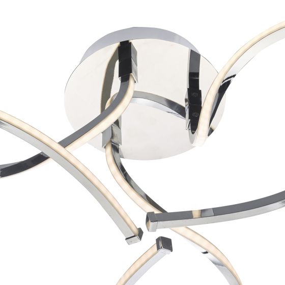 Där Lighting Killian 3 Light Semi Flush Polished Chrome LED