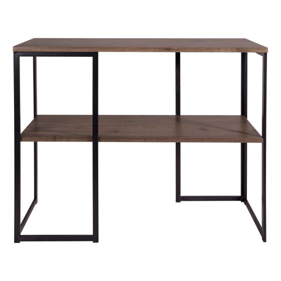 där lighting Kimora Console Table Brown Pine Veneer and Matt Black