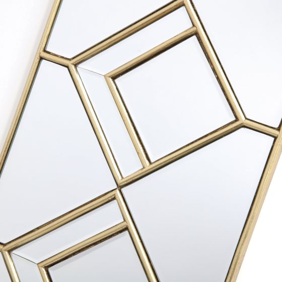 Där Lighting Kipton Rectangle Decorative Mirror With Gold Foil Detail 98 X 30cm