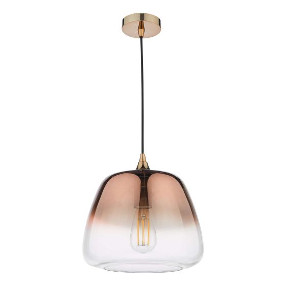Där Lighting Klaxon 1 Light Pendant Ombre Copper Glass