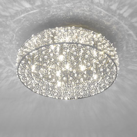 Där Lighting Kotaro 6lt Flush Polished Chrome & Crystal
