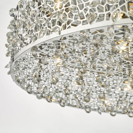 Där Lighting Kotaro 6lt Flush Polished Chrome & Crystal
