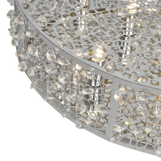Där Lighting Kotaro 6lt Flush Polished Chrome & Crystal