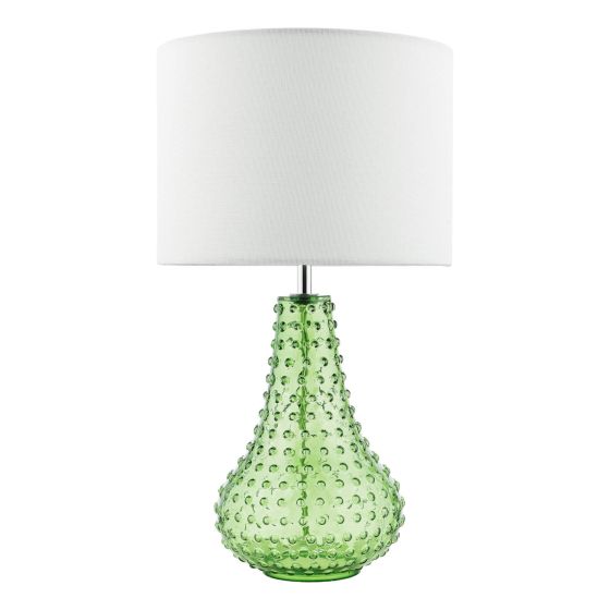 Där Lighting Kristina Table Lamp Green Glass With Shade