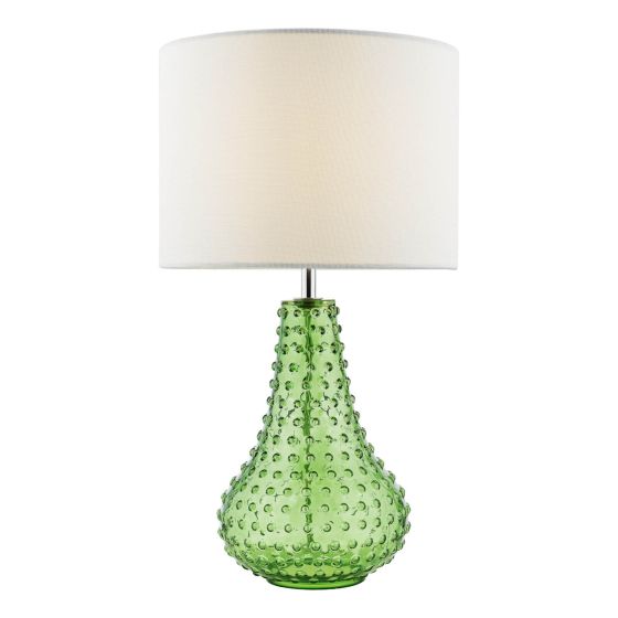 där lighting Kristina Table Lamp Green Glass With Shade