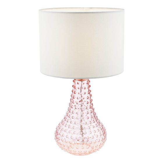 Där Lighting Kristina Table Lamp Pink Glass With Shade