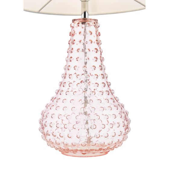 Där Lighting Kristina Table Lamp Pink Glass With Shade