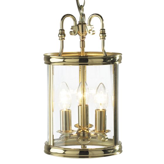 Där Lighting Lambeth 3 Light Lantern Dual Mount Polished Brass