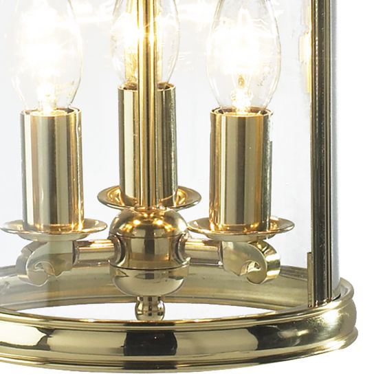 där lighting Lambeth 3 Light Lantern Dual Mount Polished Brass