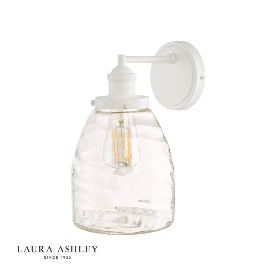 Där Lighting Laura Ashley Ainsworth Outdoor Wall Light Matt Cream Glass IP44