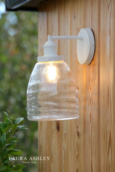 Där Lighting Laura Ashley Ainsworth Outdoor Wall Light Matt Cream Glass IP44