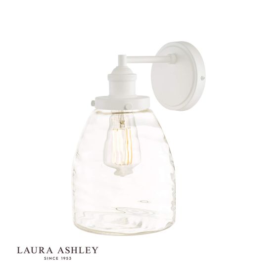 där lighting Laura Ashley Ainsworth Outdoor Wall Light Matt Cream Glass IP44