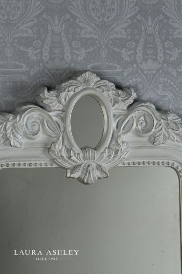 Där Lighting Laura Ashley Alana Rectangle Mirror Distressed Ivory 120 X 71cm