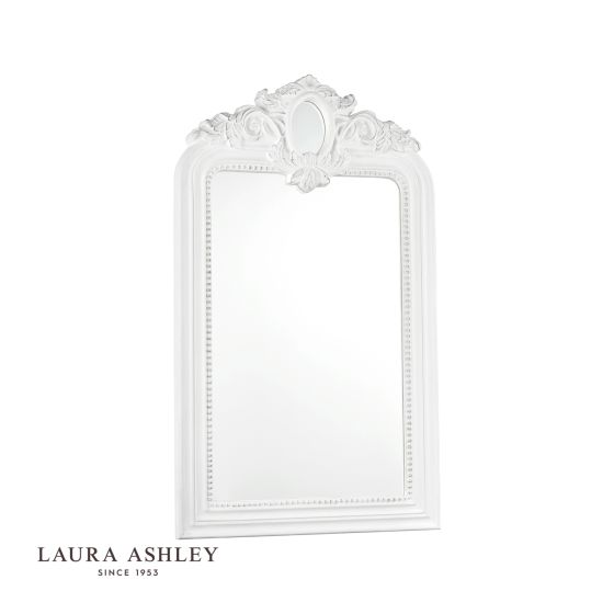 där lighting Laura Ashley Alana Rectangle Mirror Distressed Ivory 120 x 71cm