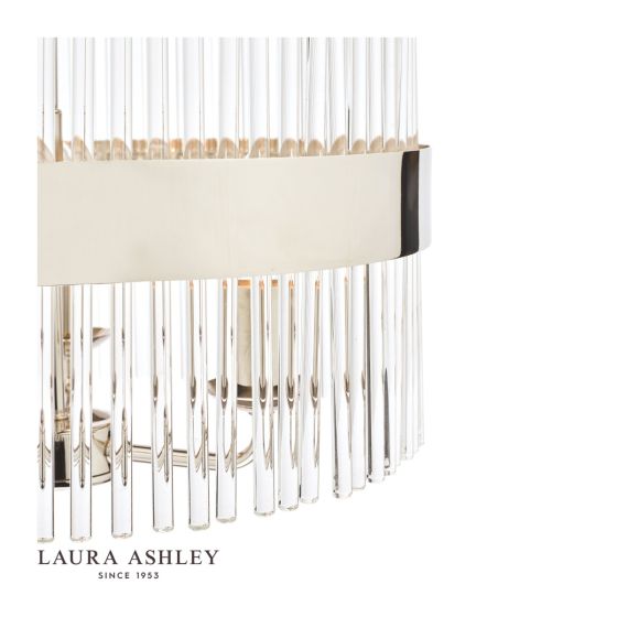 Där Lighting Laura Ashley Alexa 3lt Pendant Polished Nickel Glass Rods