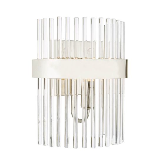 Där Lighting Laura Ashley Alexa Wall Light Polished Nickel Glass