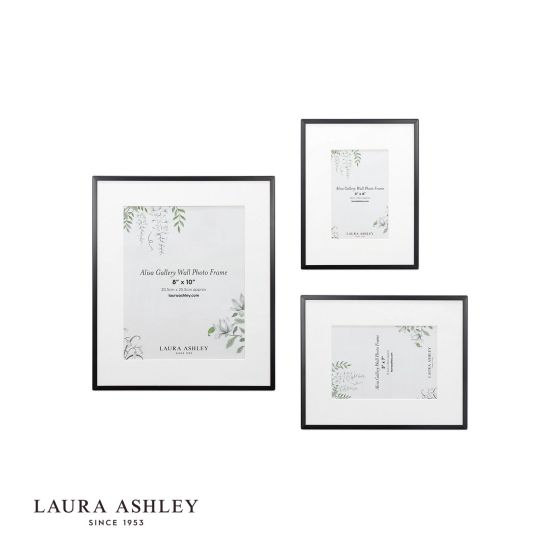 Där Lighting Laura Ashley Alisa Photo Frame Matt Black (Set Of 3)