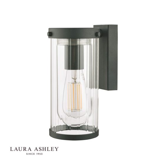 Där Lighting Laura Ashley Arthur Outdoor Wall Light Matt Black Glass IP44