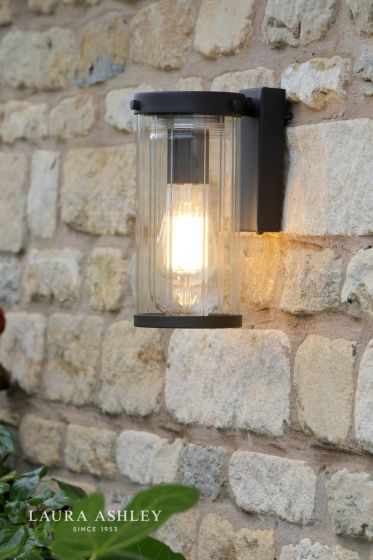 Där Lighting Laura Ashley Arthur Outdoor Wall Light Matt Black Glass IP44