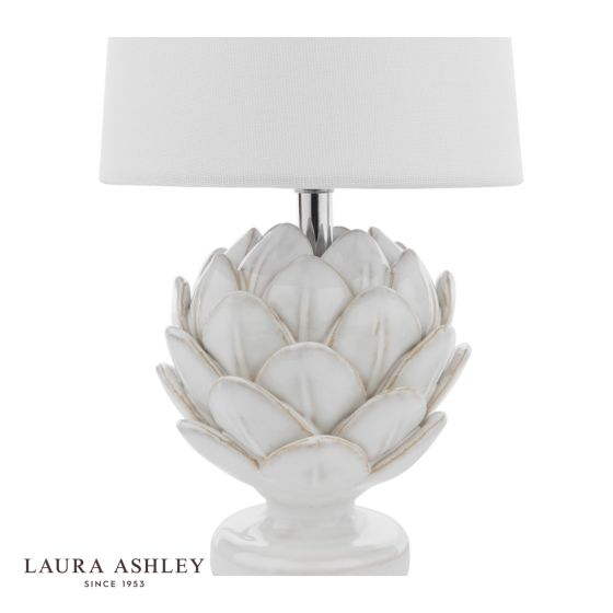 Där Lighting Laura Ashley Artichoke Twin Pack Table Lamp White With Shade