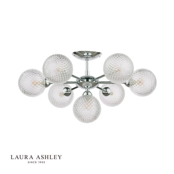 Där Lighting Laura Ashley Atherton 7lt Semi Flush Polished Chrome Glass