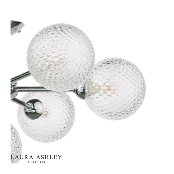 Där Lighting Laura Ashley Atherton 7lt Semi Flush Polished Chrome Glass