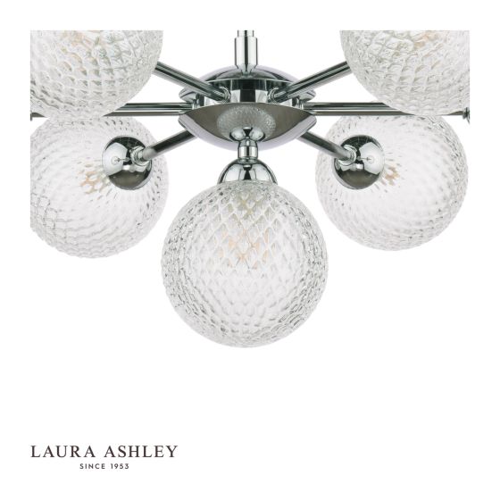 Där Lighting Laura Ashley Atherton 7lt Semi Flush Polished Chrome Glass