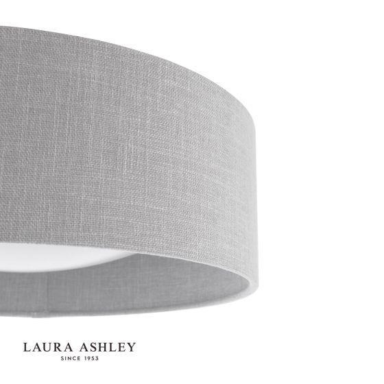 Där Lighting Laura Ashley Bacall 2 Light Flush Natural Shade