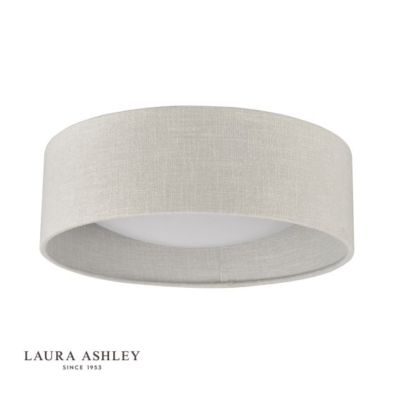 Där Lighting Laura Ashley Bacall 2lt Flush Silver Linen Shade