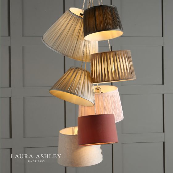 Där Lighting Laura Ashley Bacall Linen Empire Drum Shade Silver 20cm/8 Inch