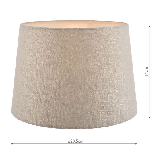 Där Lighting Laura Ashley Bacall Linen Empire Drum Shade Silver 20cm/8 Inch