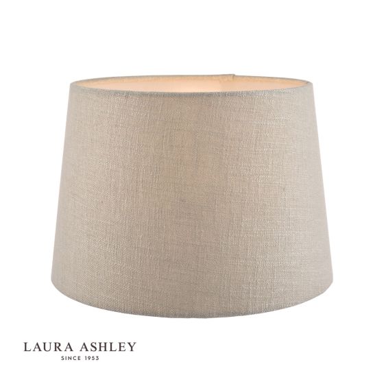 där lighting Laura Ashley Bacall Linen Empire Drum Shade Silver 35cm/14 inch