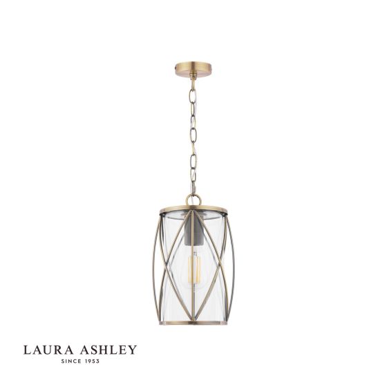 Där Lighting Laura Ashley Beckworth Ceiling Lantern Antique Brass And Glass