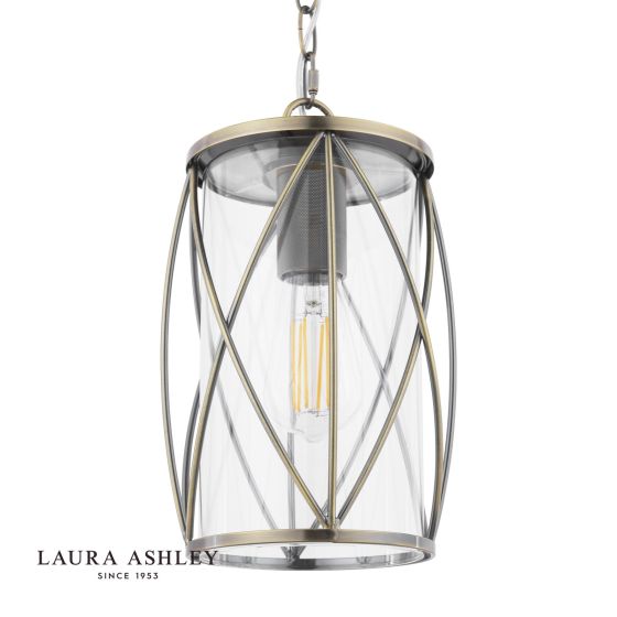 Där Lighting Laura Ashley Beckworth Ceiling Lantern Antique Brass And Glass