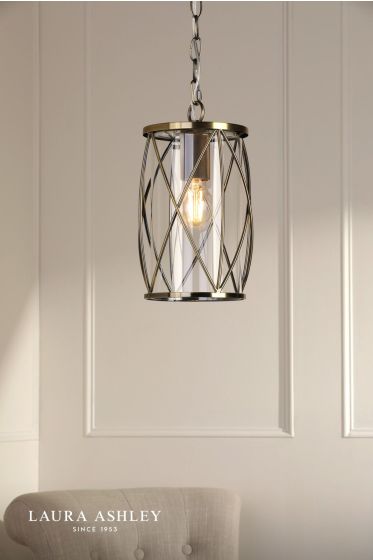 Där Lighting Laura Ashley Beckworth Ceiling Lantern Antique Brass And Glass