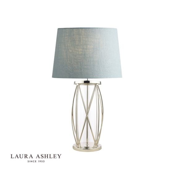 där lighting Laura Ashley Beckworth Large Table Lamp Polished Nickel Glass Base Only