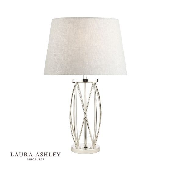 Där Lighting Laura Ashley Beckworth Small Table Lamp Polished Nickel Glass Base Only