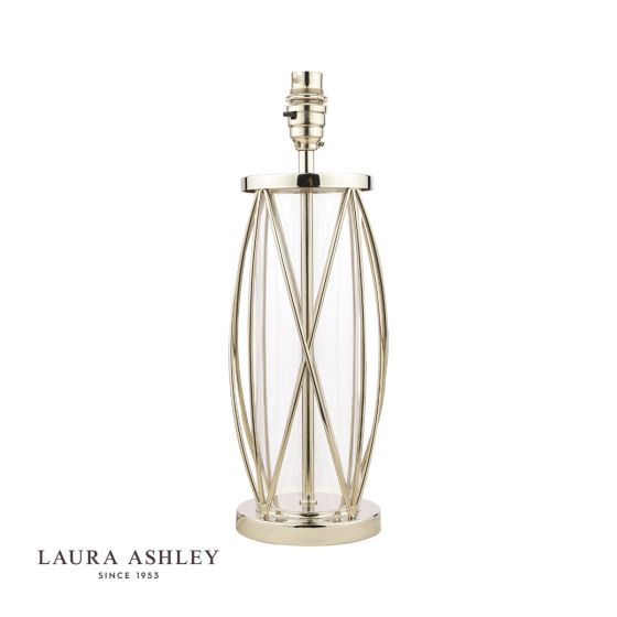 Där Lighting Laura Ashley Beckworth Small Table Lamp Polished Nickel Glass Base Only