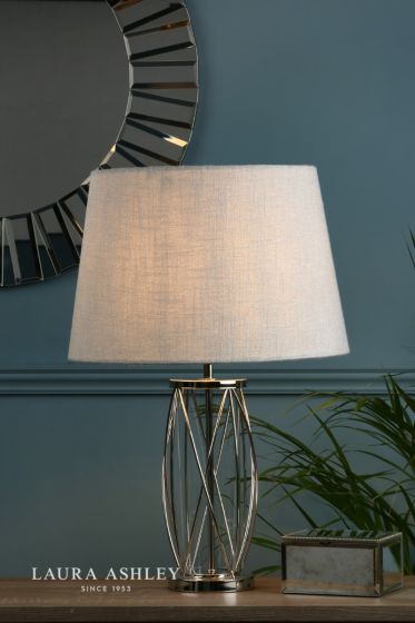 Där Lighting Laura Ashley Beckworth Small Table Lamp Polished Nickel Glass Base Only