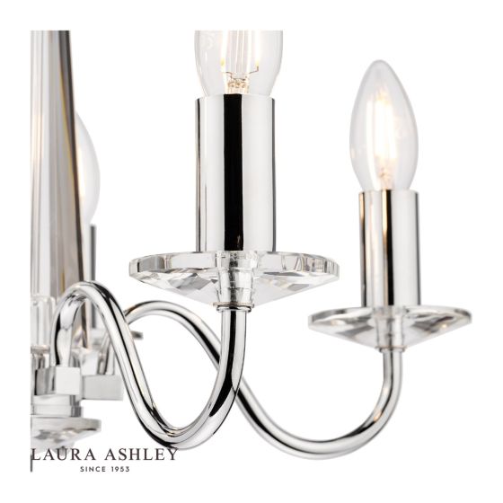Där Lighting Laura Ashley Blake 5lt Chandelier Cut Glass & Polished Chrome