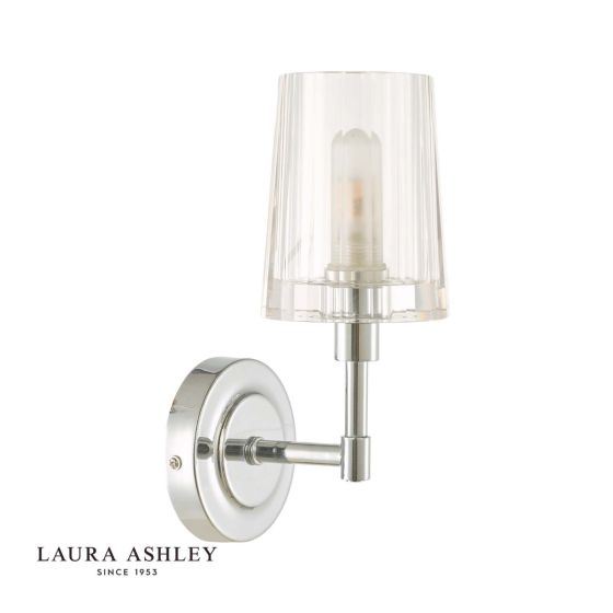 Där Lighting Laura Ashley Blake Bathroom Wall Light Crystal Polished Chrome IP44