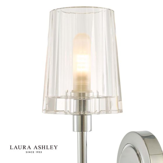 Där Lighting Laura Ashley Blake Bathroom Wall Light Crystal Polished Chrome IP44