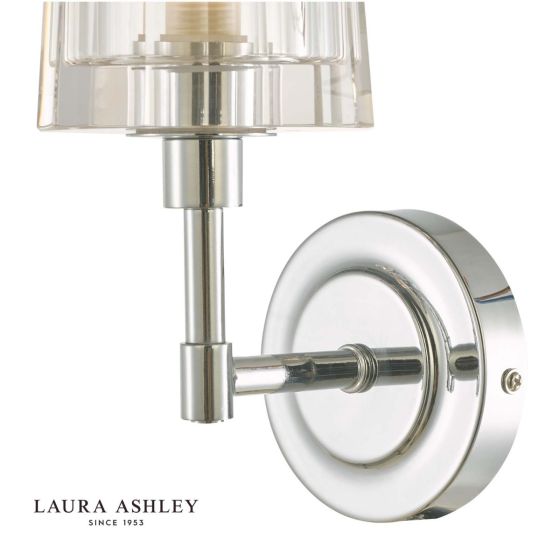 Där Lighting Laura Ashley Blake Bathroom Wall Light Crystal Polished Chrome IP44