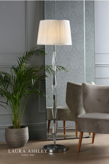 Där Lighting Laura Ashley Blake Floor Lamp Polished Chrome Crystal Base Only