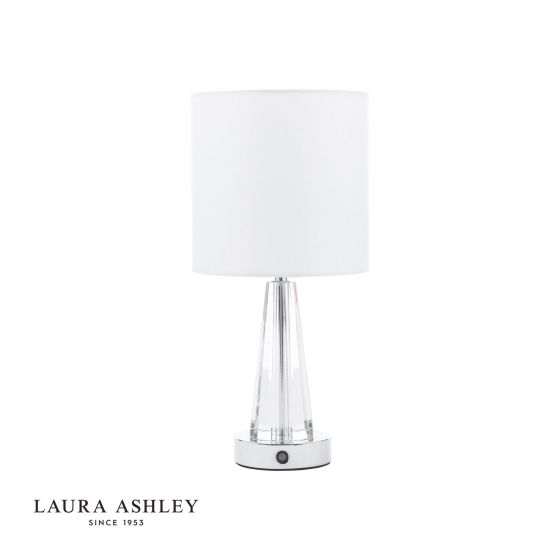 Där Lighting Laura Ashley Blake Table Lamp Polished Chrome And Crystal With Shade LED