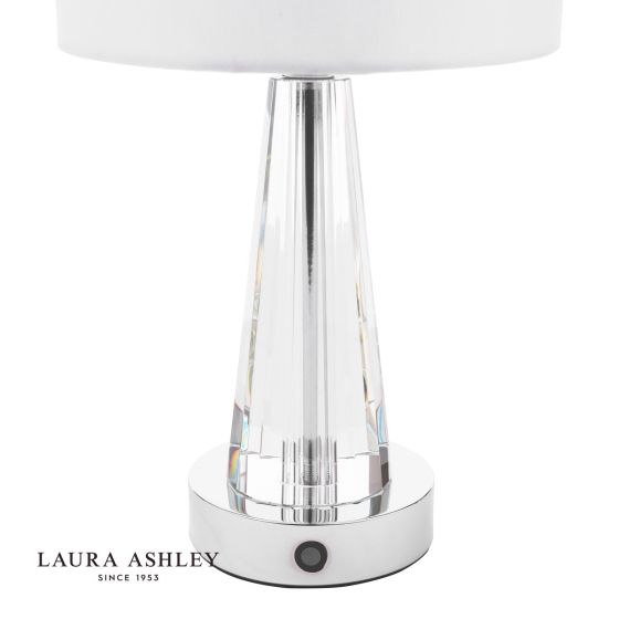 Där Lighting Laura Ashley Blake Table Lamp Polished Chrome And Crystal With Shade LED