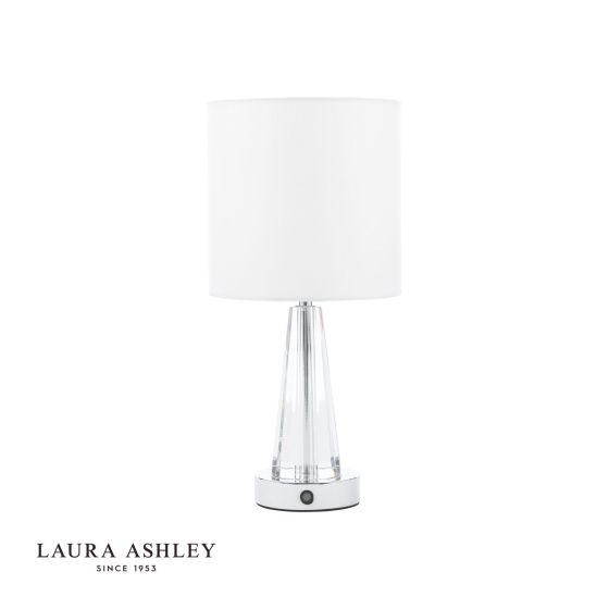 där lighting Laura Ashley Blake Table Lamp Polished Chrome and Crystal With Shade LED